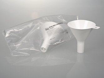 Single-use powder funnel Bio, packaged