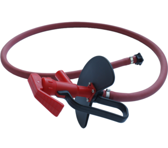 Discharge hose with shut-off valve for PumpMaster for aqueous liquids
