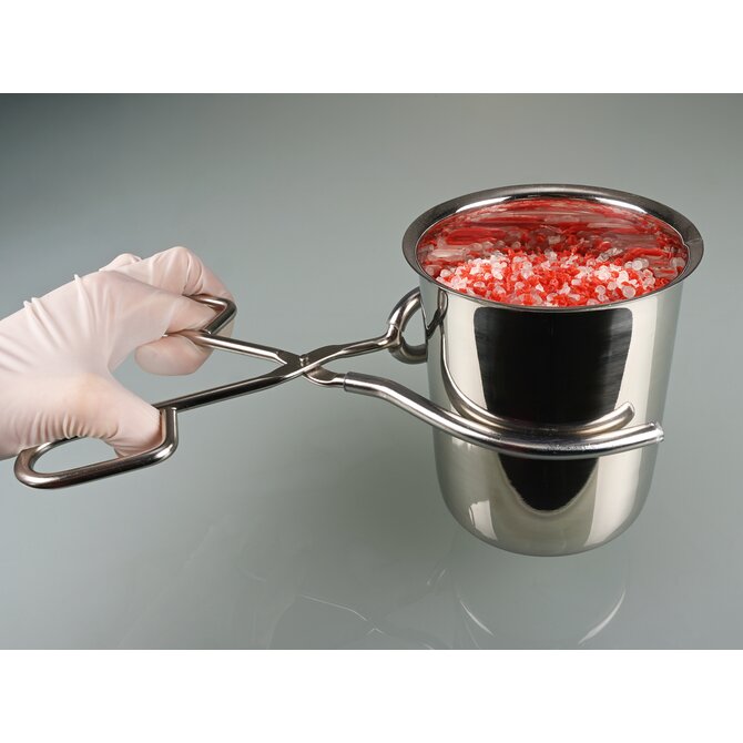Pince à béchers en acier inoxydable avec revêtement en silicone