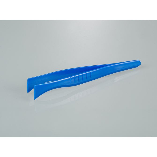 Single-use tweezers, blue, broad tip