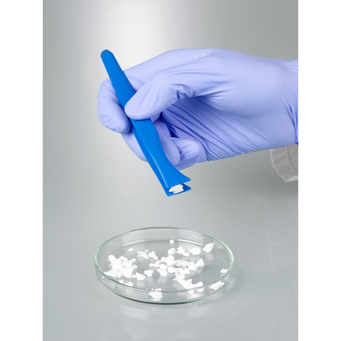 Single-use tweezers, blue, broad tip