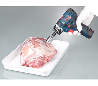 Drill head for carcass sampling