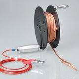 Manually-operated reel Ex with grounding cable