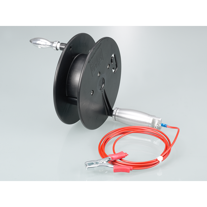 Manually-operated reel Ex with grounding cable