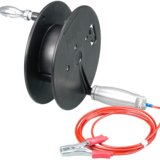 Manually-operated reel Ex with grounding cable
