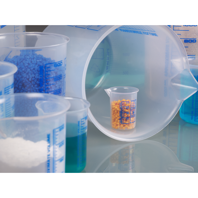 Vaso de laboratorio, vaso Griffin PP, escala azul
