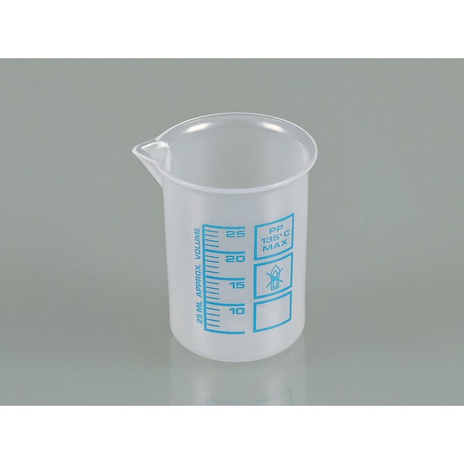 Vasos para laboratorio, vasos Griffin de PP, escala azul