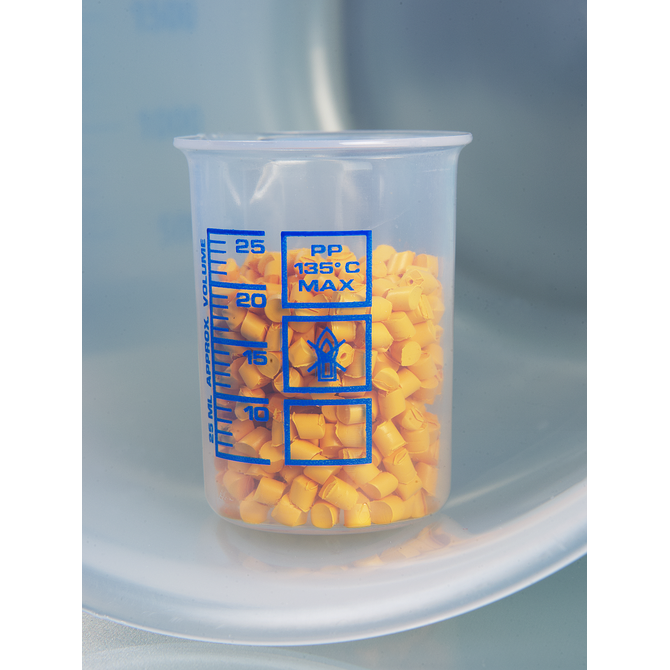 Vasos para laboratorio, vasos Griffin de PP, escala azul