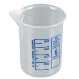 Laborbecher, Griffinbecher PP, blaue Skala