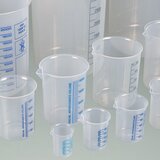 Vasos para laboratorio, vasos Griffin de PP, escala azul