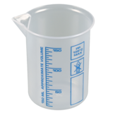 Vasos para laboratorio, vasos Griffin de PP, escala azul