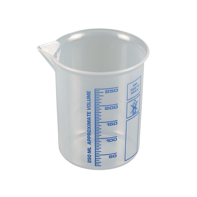 Laboratory beaker, Griffin beaker PP, blue scale