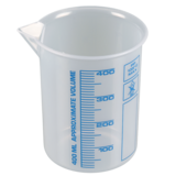 Laborbecher, Griffinbecher PP, blaue Skala