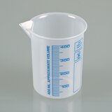 Laborbecher, Griffinbecher PP, blaue Skala