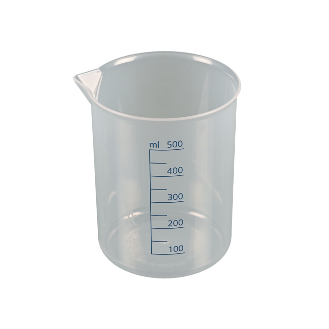 Vasos para laboratorio, vasos Griffin de PP, escala azul