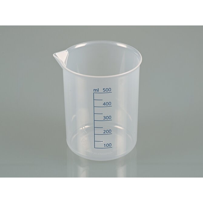 Vasos para laboratorio, vasos Griffin de PP, escala azul