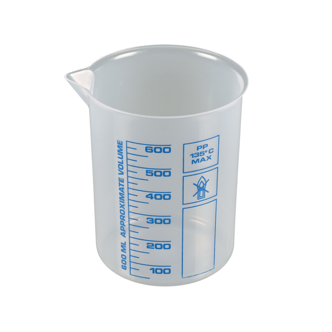 Vaso de laboratorio, vaso Griffin PP, escala azul