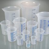 Vasos para laboratorio, vasos Griffin de PP, escala azul