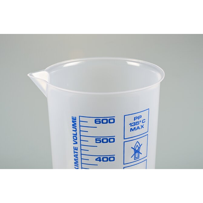 Vaso de laboratorio, vaso Griffin PP, escala azul