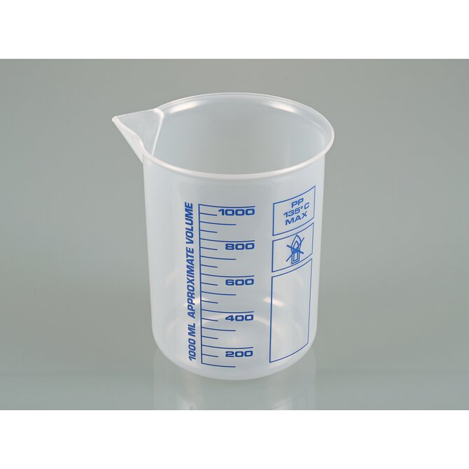 Laboratory beaker, Griffin beaker PP, blue scale
