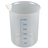 Laborbecher, Griffinbecher PP, blaue Skala
