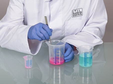 Vasos para laboratorio, vasos Griffin de PP, escala azul