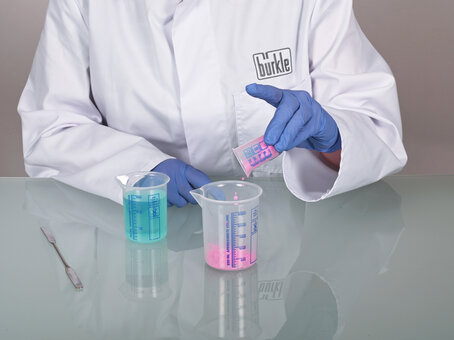 Vasos para laboratorio, vasos Griffin de PP, escala azul