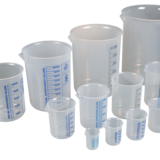 Vasos para laboratorio, vasos Griffin de PP, escala azul