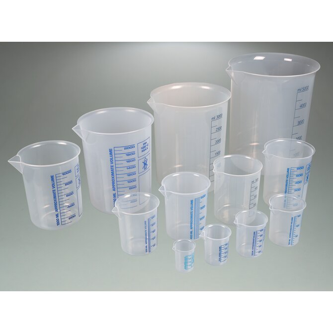 Vaso de laboratorio, vaso Griffin PP, escala azul