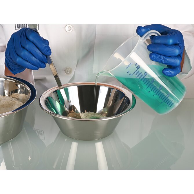 Conical laboratory bowl with a flat base