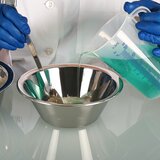 Conical laboratory bowl with a flat base