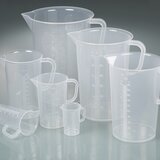 Graduated beakers with handle, transparent graduation