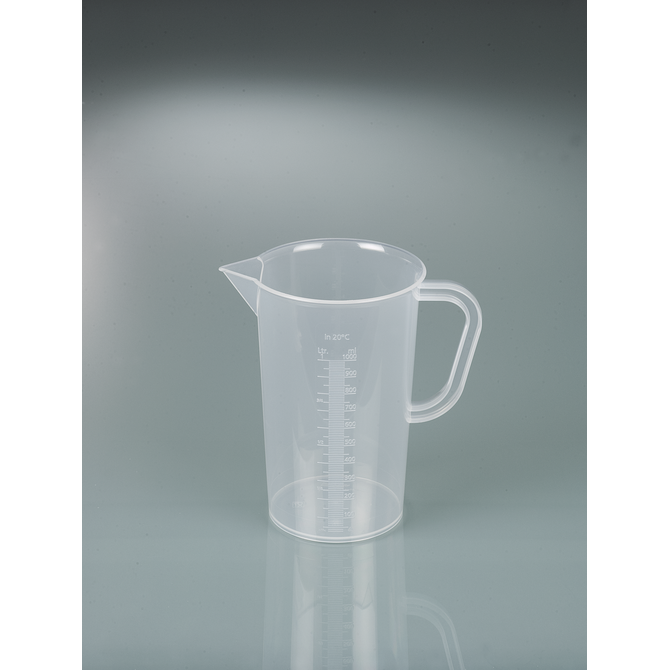 Graduated beakers with handle, transparent graduation