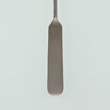 Micro double spatula, angular/rounded tip, made of stainless steel