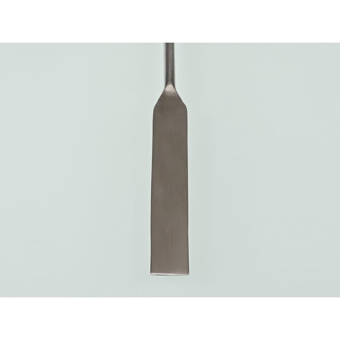 Micro double spatula, angular/rounded tip, made of stainless steel