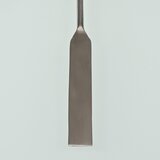 Micro double spatula, angular/rounded tip, made of stainless steel