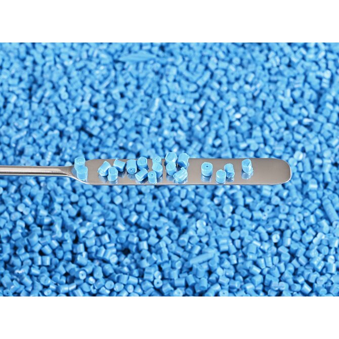 Micro double spatula, angular/rounded tip, made of stainless steel