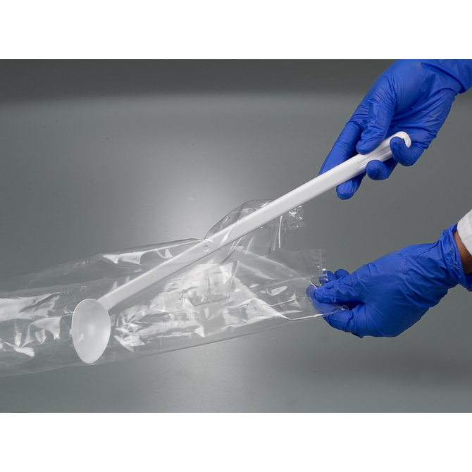 Probenlöffel gebogen, langer Griff, Einweg Bio