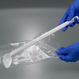 Probenlöffel gebogen, langer Griff, Einweg Bio