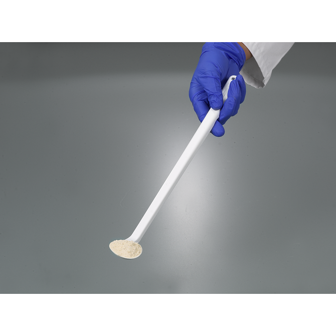 Cuchara de muestreo curvada, mango largo, desechable, estéril