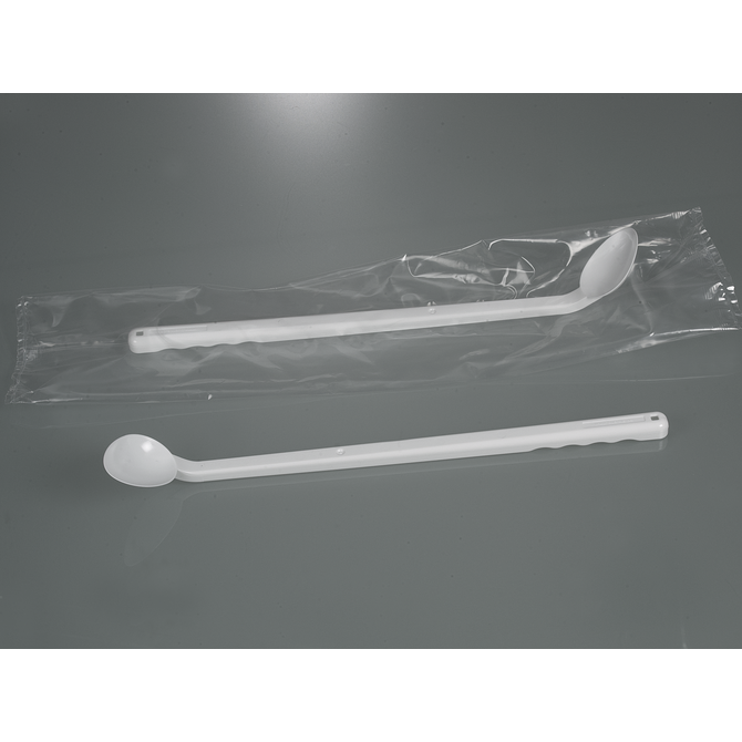 Probenlöffel gebogen, langer Griff, Einweg Bio