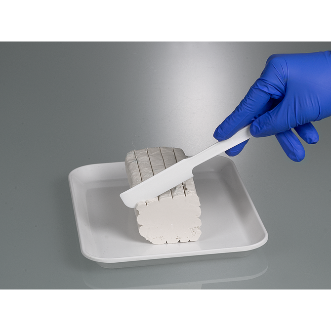 Probenspachtel weiß, Einweg