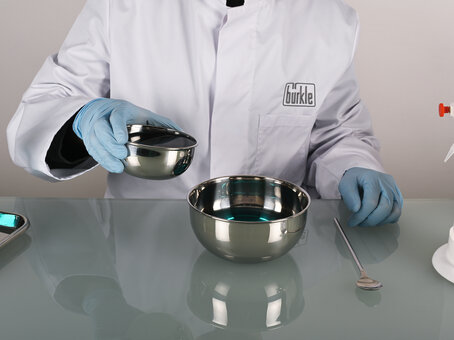 Round stainless steel mixing bowl/laboratory bowl