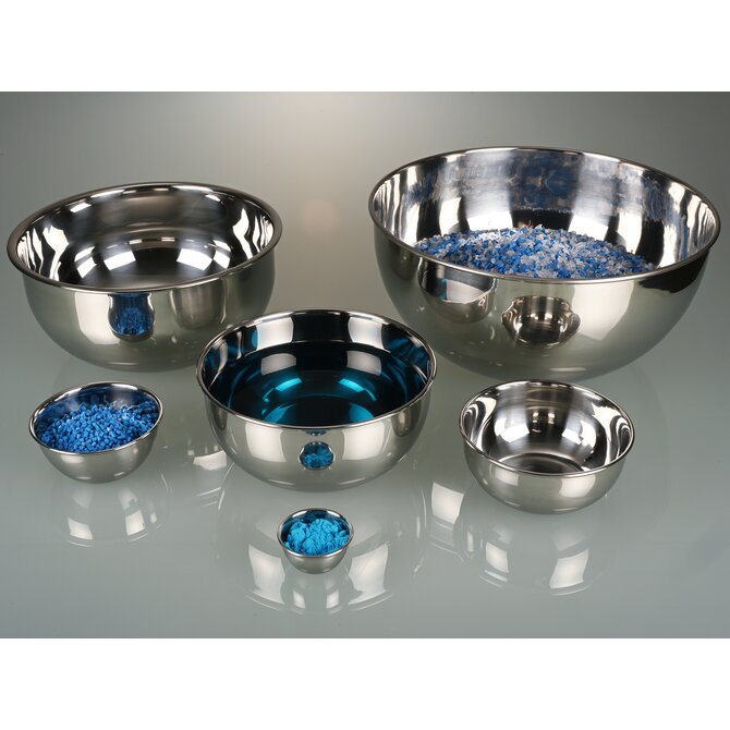 Round stainless steel mixing bowl/laboratory bowl