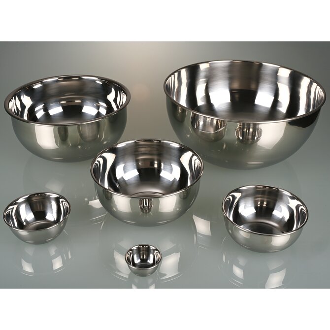 Round stainless steel mixing bowl/laboratory bowl