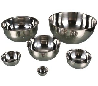 Round stainless steel mixing bowl/laboratory bowl