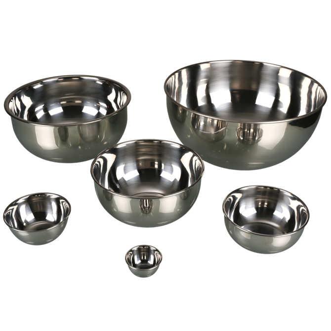 Round stainless steel mixing bowl/laboratory bowl