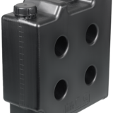 Space-saving canister with 3/4" threaded connection, electrically conductive