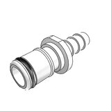 Schlauchkupplungen, Vollkunststoff (POM), NW 6,4 mm, Vaterteile, Schlauchnippel mit Schlauchtüllen