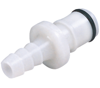 Schlauchkupplungen, Vollkunststoff (POM), NW 6,4 mm, Vaterteile, Schlauchnippel mit Schlauchtüllen